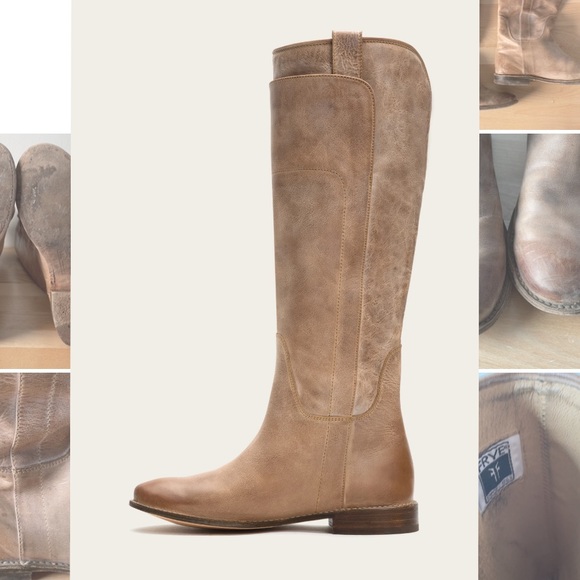 Frye Paige Tall riding boot in Tan - Picture 1 of 10